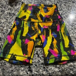 Lululemon Athletica Yellow and Black Bike Shorts